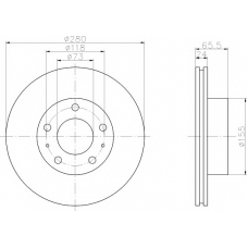 8DD 355 104-411 HELLA PAGID Тормозной диск