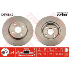 DF4842 TRW Тормозной диск