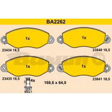 BA2262 BARUM Комплект тормозных колодок, дисковый тормоз