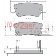 1170508 METZGER Комплект тормозных колодок, дисковый тормоз