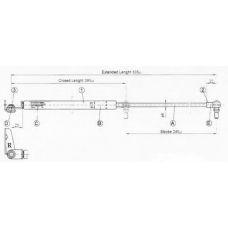 81 53 95-92 JOHNS Газовая пружина, крышка багажник