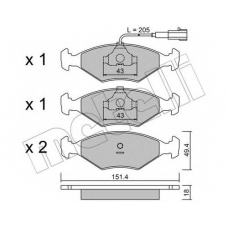 22-0057-4 METELLI Комплект тормозных колодок, дисковый тормоз