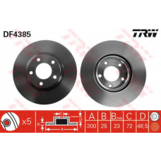 DF4385 TRW Тормозной диск