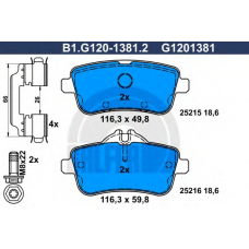 B1.G120-1381.2 GALFER Комплект тормозных колодок, дисковый тормоз