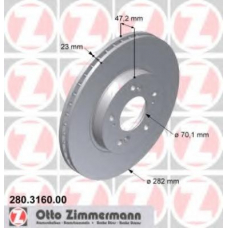 280.3160.00 ZIMMERMANN Тормозной диск