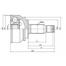 AW1510068 AYWIPARTS Шарнирный комплект, приводной вал