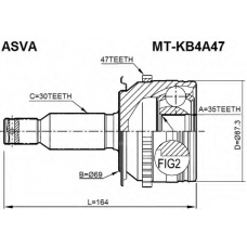 MT-KB4A47 ASVA Шарнирный комплект, приводной вал