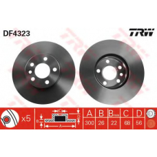 DF4323 TRW Тормозной диск