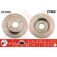 DF4982 TRW Тормозной диск