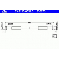 83.6133-0551.3 ATE Тормозной шланг