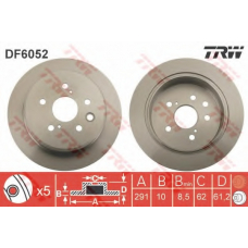 DF6052 TRW Тормозной диск