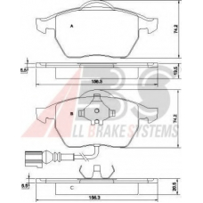 P 85 045 ABS Комплект тормозных колодок, дисковый тормоз