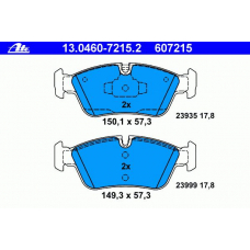 13.0460-7215.2 ATE Комплект тормозных колодок, дисковый тормоз