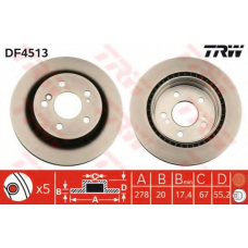 DF4513 TRW Тормозной диск