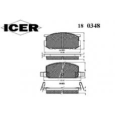 180348 ICER Комплект тормозных колодок, дисковый тормоз