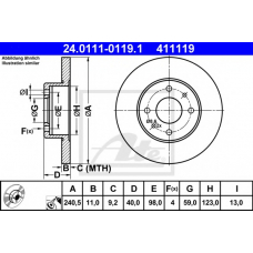 24.0111-0119.1 ATE Тормозной диск