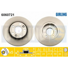 6060721 GIRLING Тормозной диск