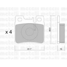 22-0203-0 METELLI Комплект тормозных колодок, дисковый тормоз