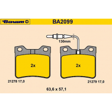 BA2099 BARUM Комплект тормозных колодок, дисковый тормоз