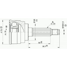 CVJ5112.10 OPEN PARTS Шарнирный комплект, приводной вал