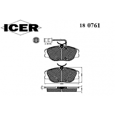 180761 ICER Комплект тормозных колодок, дисковый тормоз