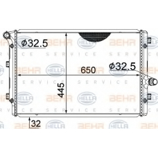 8MK 376 774-044 HELLA Радиатор, охлаждение двигателя