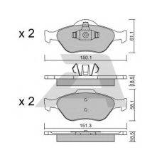BPFO-1008 AISIN Комплект тормозных колодок, дисковый тормоз