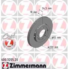 600.3205.20 ZIMMERMANN Тормозной диск