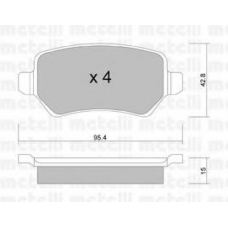 22-0542-1 METELLI Комплект тормозных колодок, дисковый тормоз