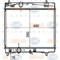 8MK 376 790-061 HELLA Радиатор, охлаждение двигателя