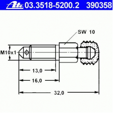 03.3518-5200.2 ATE Болт воздушного клапана / вентиль