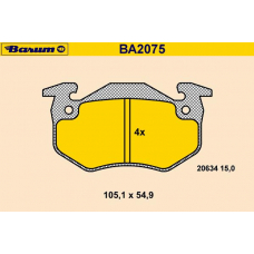 BA2075 BARUM Комплект тормозных колодок, дисковый тормоз