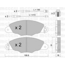 22-0334-1 METELLI Комплект тормозных колодок, дисковый тормоз