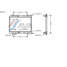 PEA2238 AVA Радиатор, охлаждение двигателя