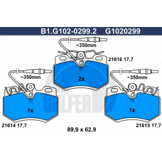 B1.G102-0299.2 GALFER Комплект тормозных колодок, дисковый тормоз