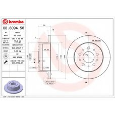 08.8094.50 BREMBO Тормозной диск