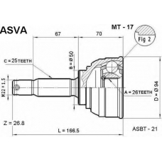 MT-17 ASVA Шарнирный комплект, приводной вал