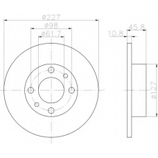 8DD 355 100-361 HELLA Тормозной диск