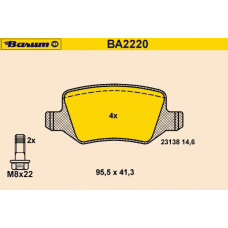 BA2220 BARUM Комплект тормозных колодок, дисковый тормоз