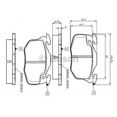 0 986 TB2 009 BOSCH Комплект тормозных колодок, дисковый тормоз