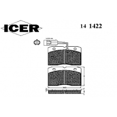 141422 ICER Комплект тормозных колодок, дисковый тормоз
