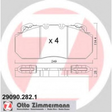 29090.282.1 ZIMMERMANN Комплект тормозных колодок, дисковый тормоз