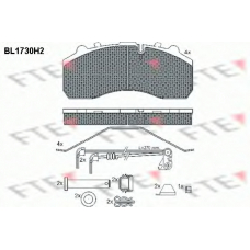 BL1730H2 FTE Комплект тормозных колодок, дисковый тормоз