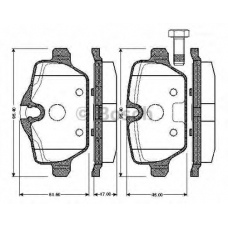 0 986 TB2 890 BOSCH Комплект тормозных колодок, дисковый тормоз