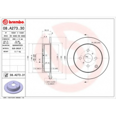 08.A273.30 BREMBO Тормозной диск