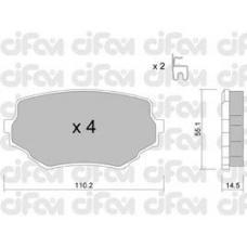 822-249-0 CIFAM Комплект тормозных колодок, дисковый тормоз