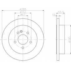 8DD 355 105-851 HELLA Тормозной диск