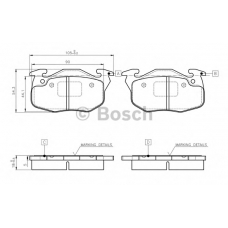 0 986 TB2 552 BOSCH Комплект тормозных колодок, дисковый тормоз