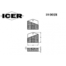 180018 ICER Комплект тормозных колодок, дисковый тормоз