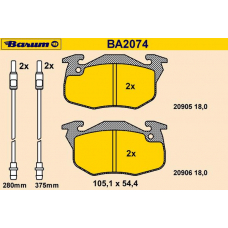 BA2074 BARUM Комплект тормозных колодок, дисковый тормоз